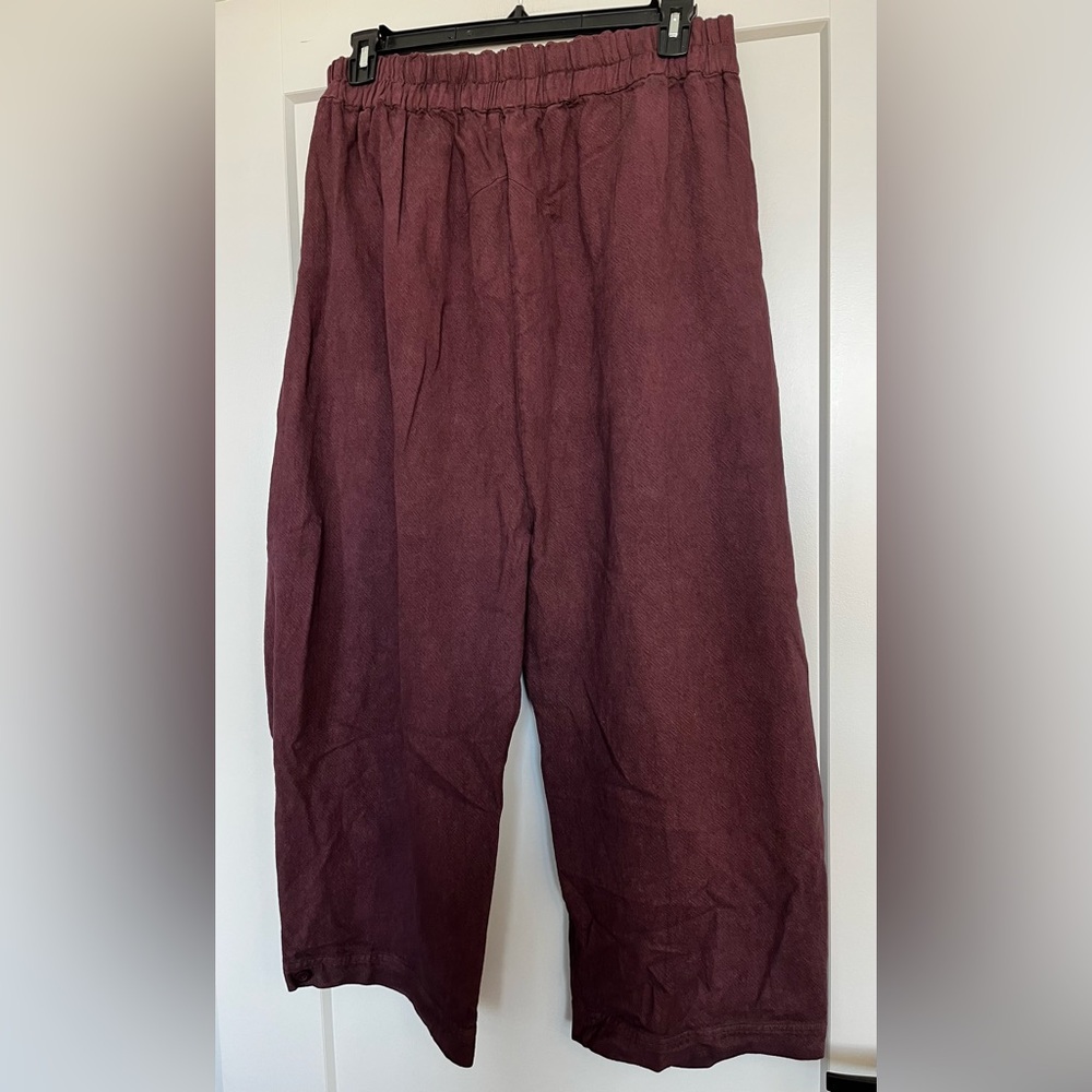 Free People Wide-Leg Pants in Deep Plum - Picture 6 of 14